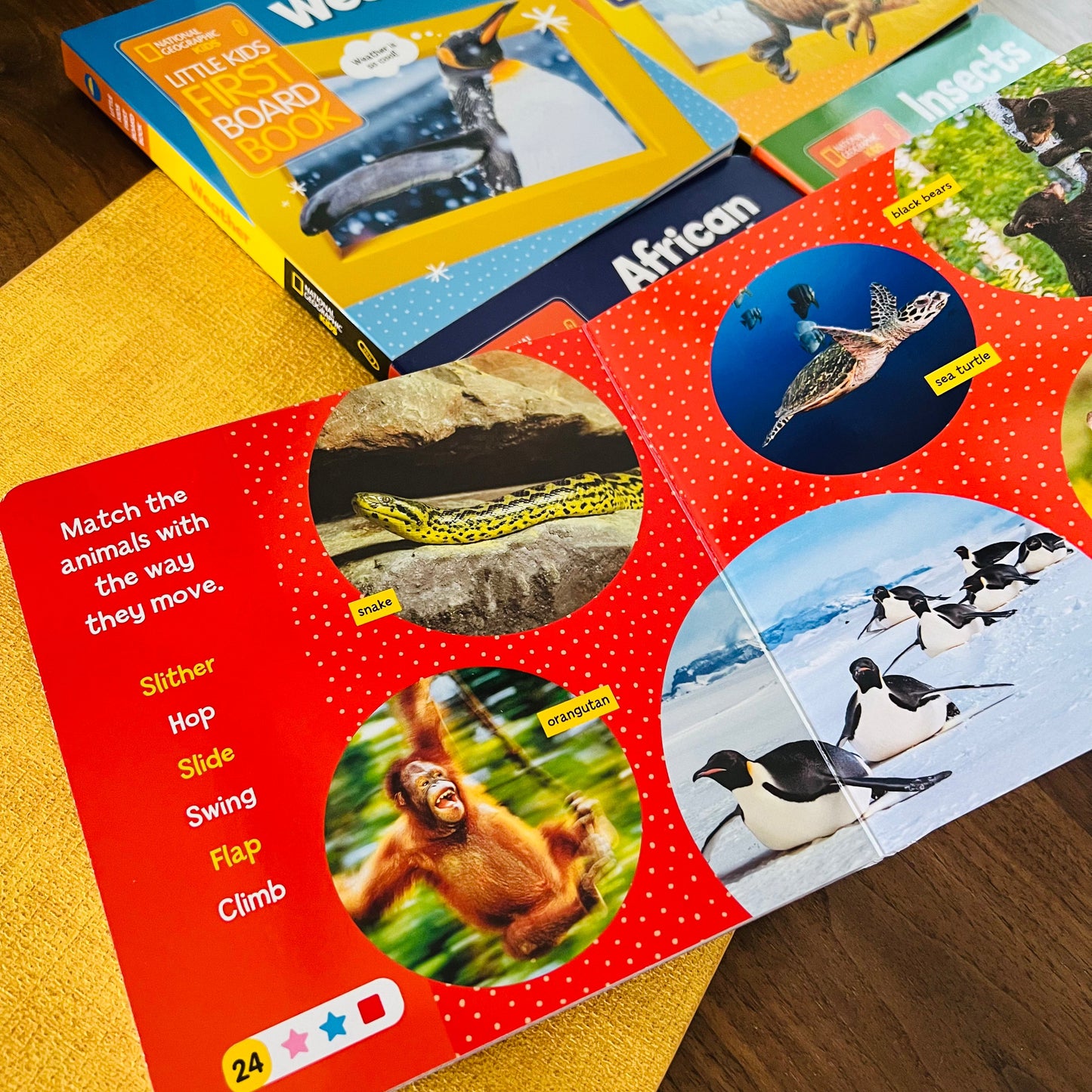 National Geographic Kids 兒童科普硬頁書 第2輯 (Dinosaurs / Weather / Animals On the Go / Insect / African Animals)
