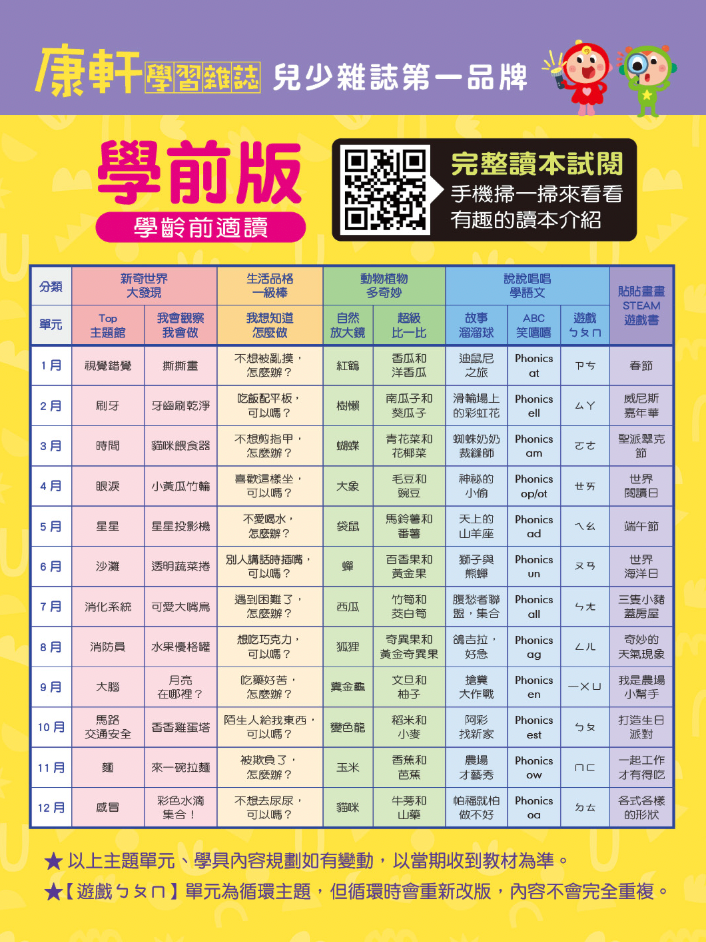 康軒學習雜誌 - 半年訂閱優惠 學前版