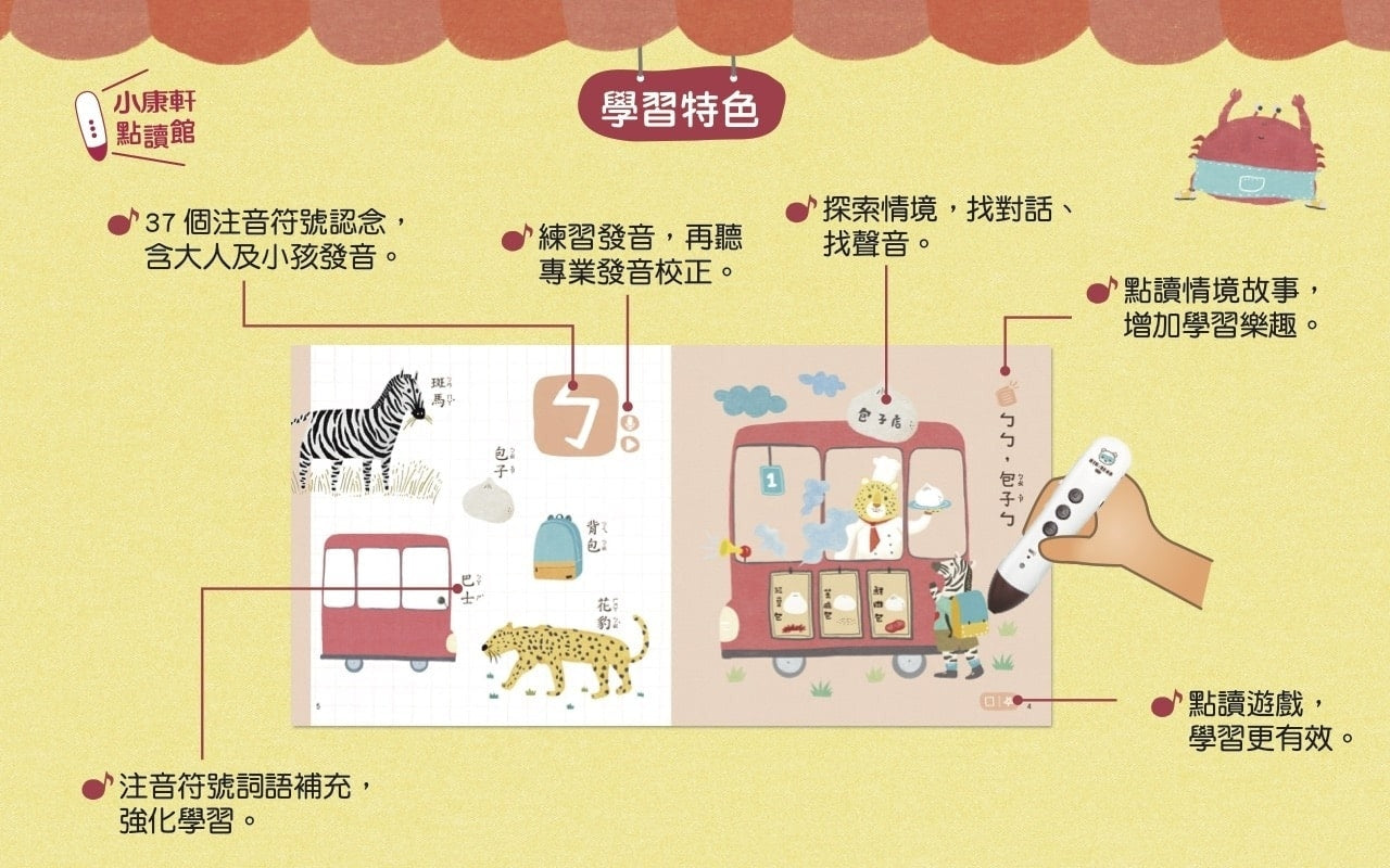 小康軒點讀館ㄅㄆㄇ商店街注音學習套裝(初階)