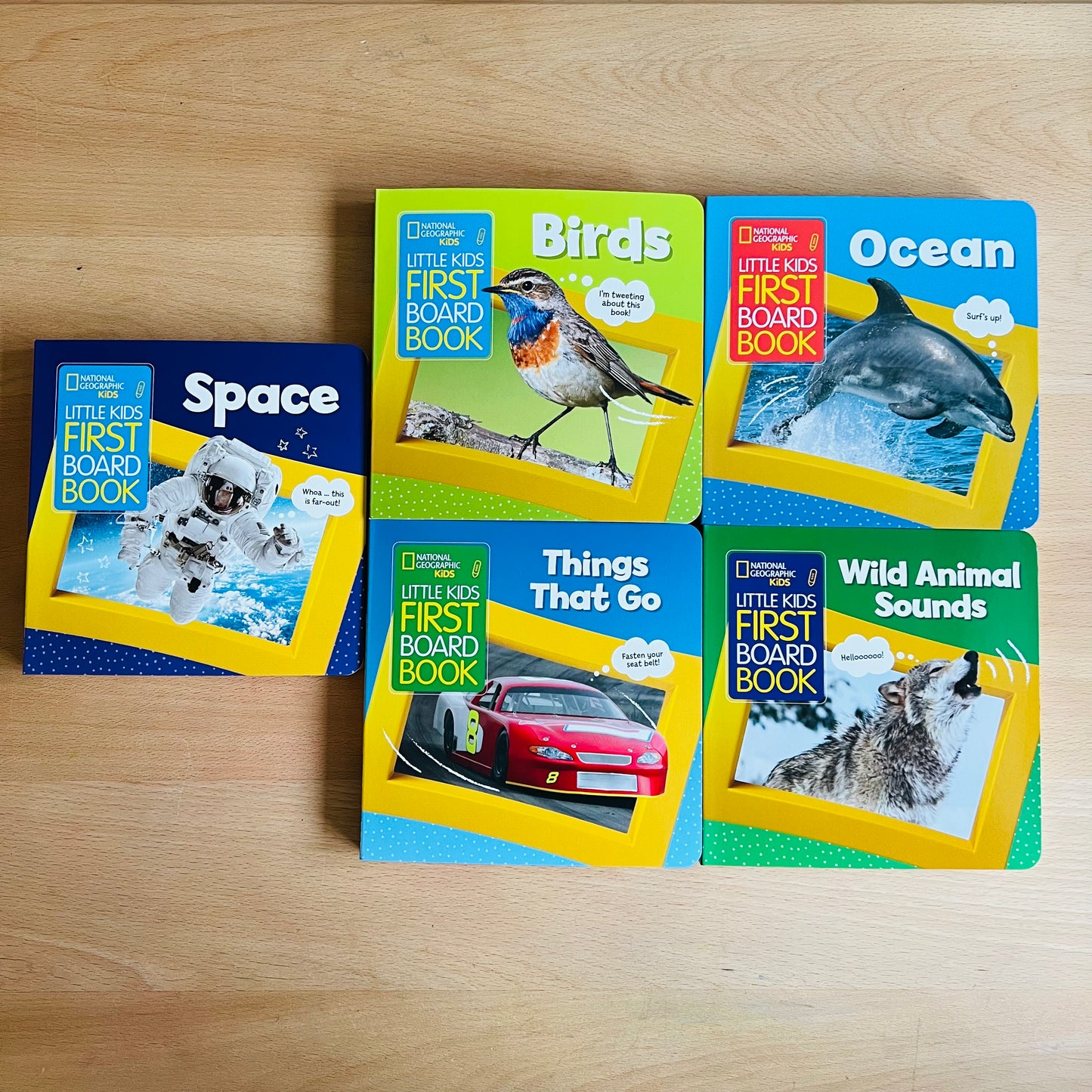 National Geographic Kids 兒童科普硬頁書 第1輯 (Ocean / Birds / Wild Animal Sounds / Things That Go / Space)