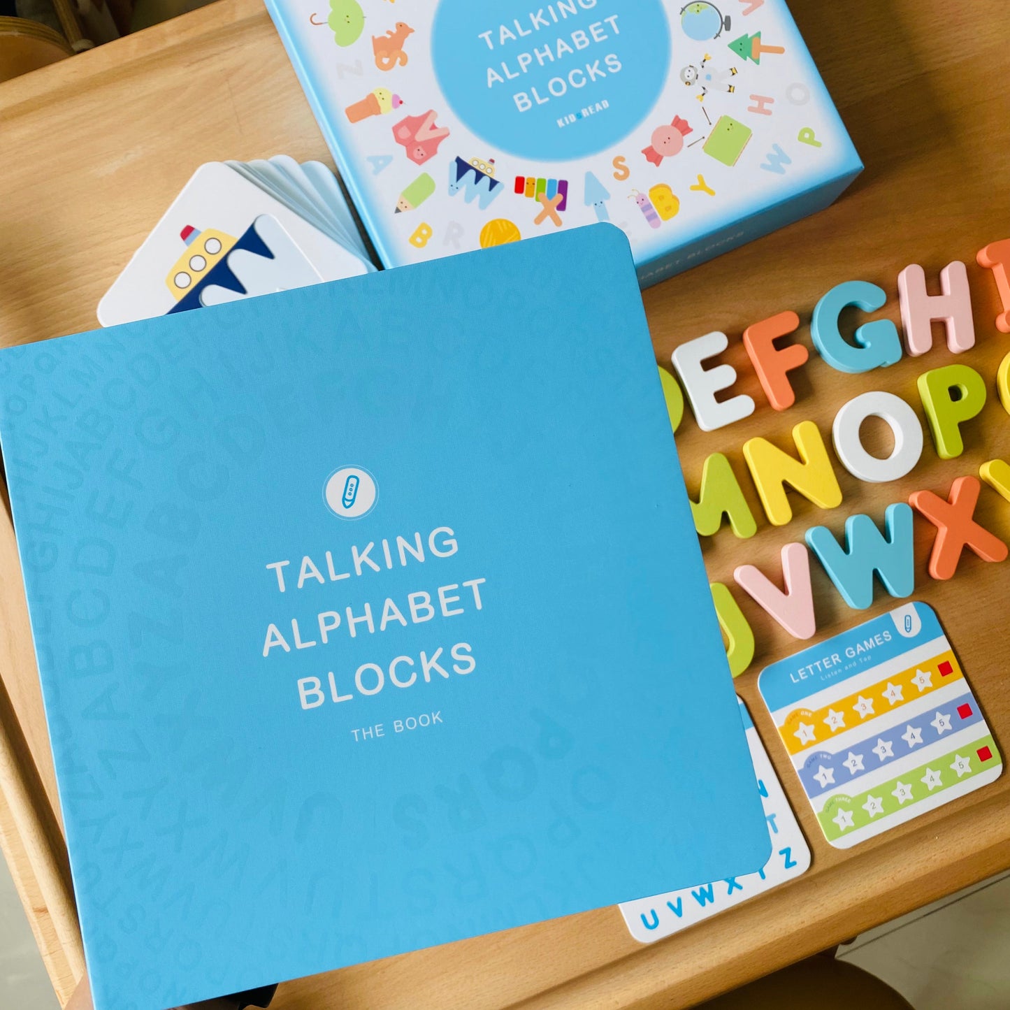 KidsRead 基礎點讀英文字母學習系列 大套組 (有聲積木 加 Phonics cards)