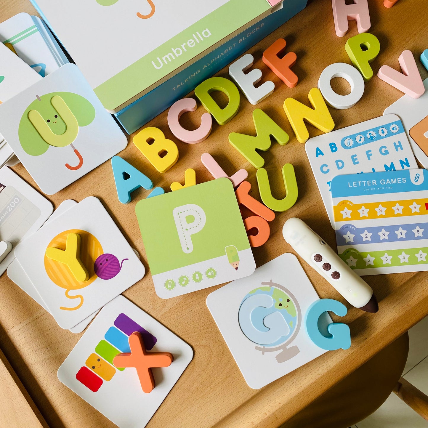 KidsRead 基礎點讀英文字母學習系列 大套組 (有聲積木 加 Phonics cards)