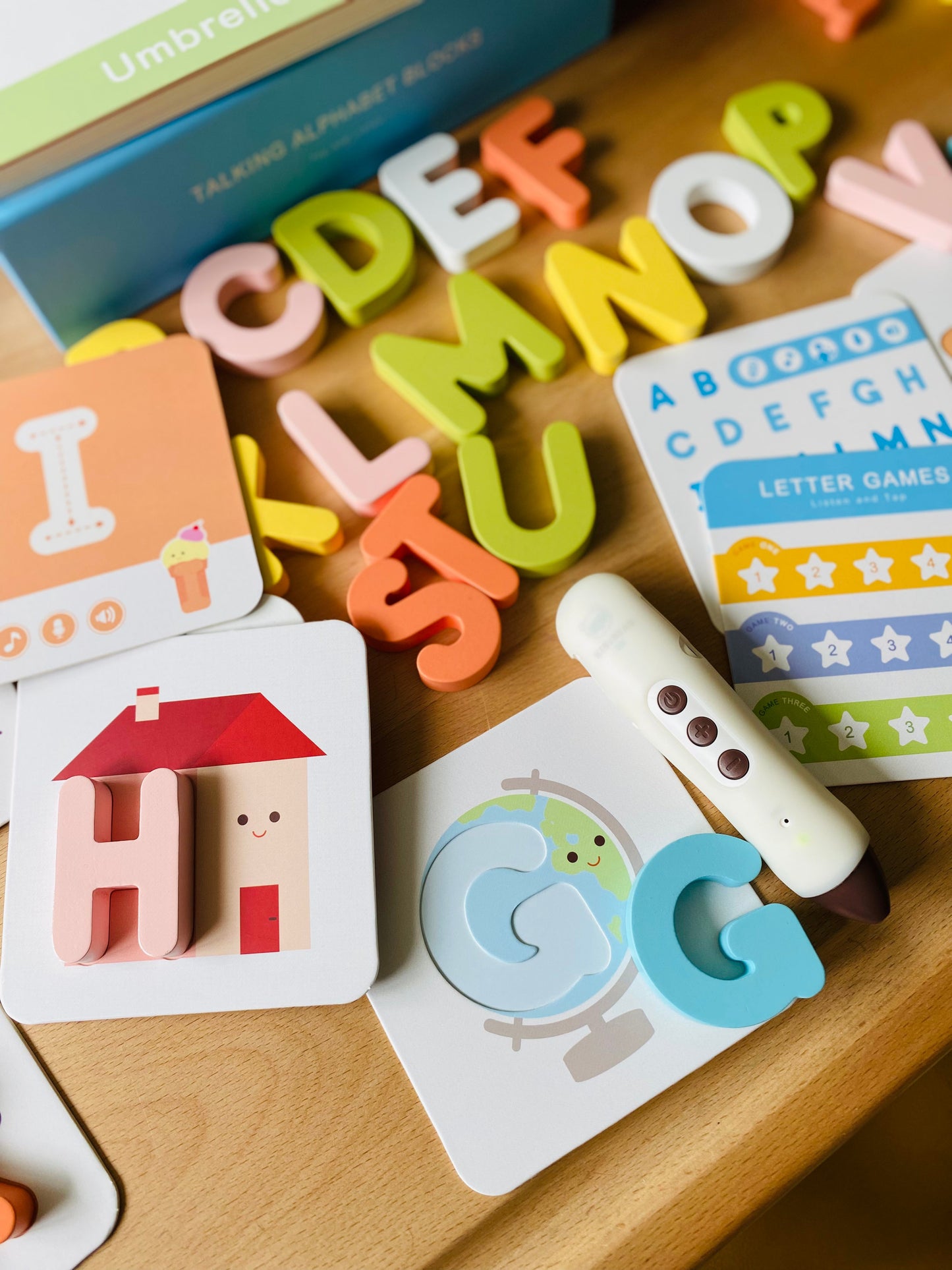 KidsRead 基礎點讀英文字母學習系列 大套組 (有聲積木 加 Phonics cards)