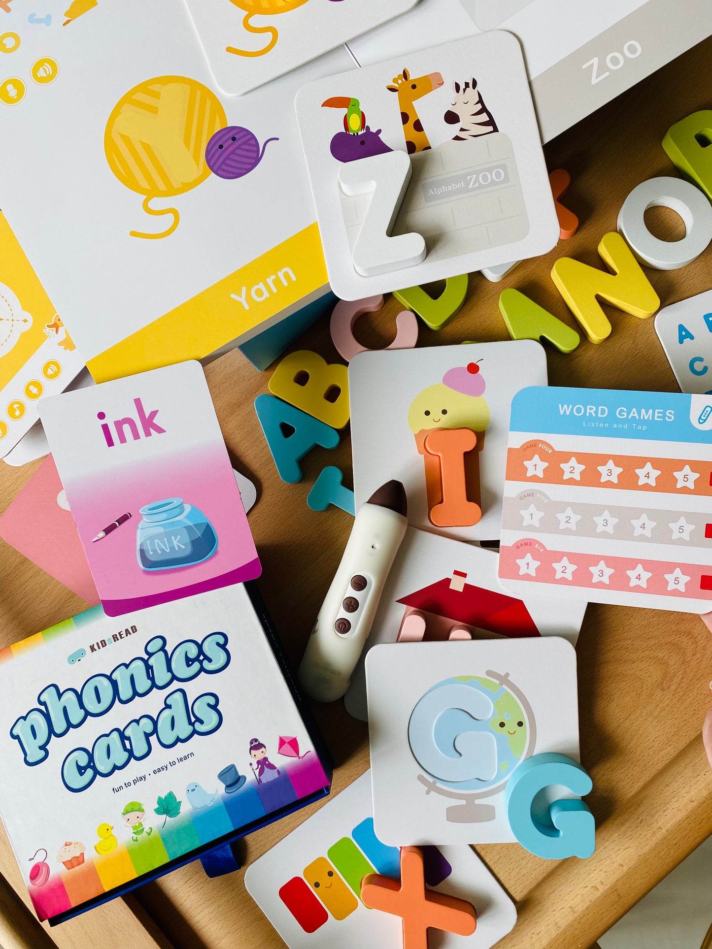 KidsRead 基礎點讀英文字母學習系列 大套組 (有聲積木 加 Phonics cards)