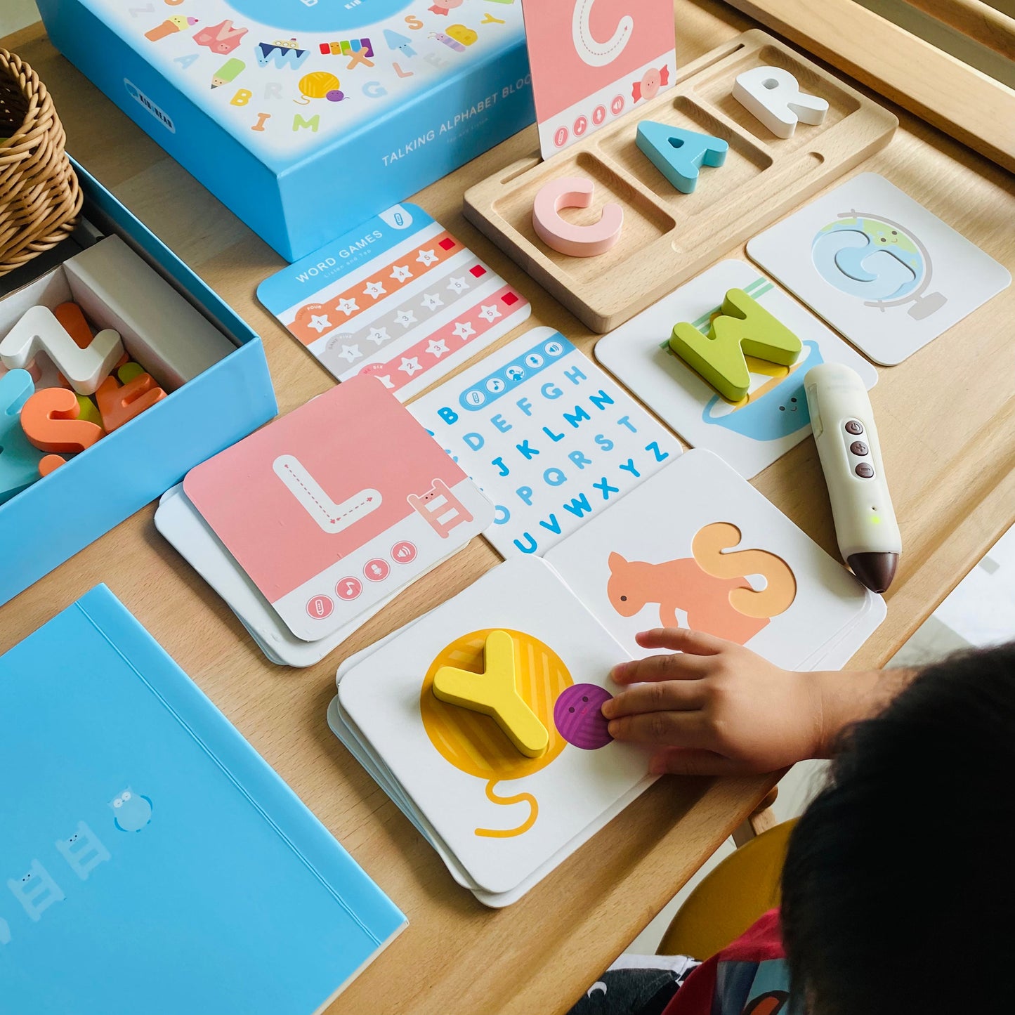 KidsRead 基礎點讀英文字母學習系列 大套組 (有聲積木 加 Phonics cards)