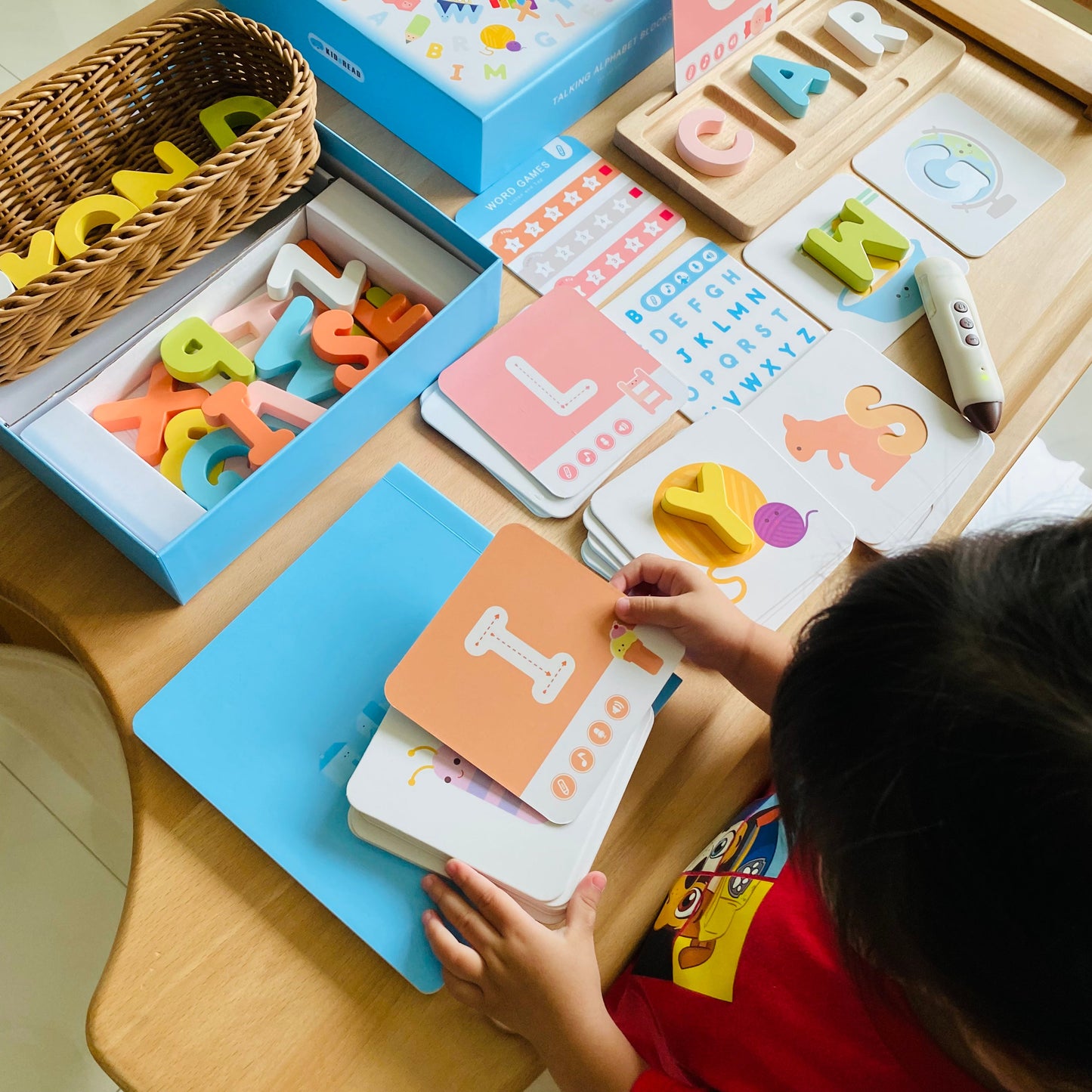 KidsRead 基礎點讀英文字母學習系列 大套組 (有聲積木 加 Phonics cards)