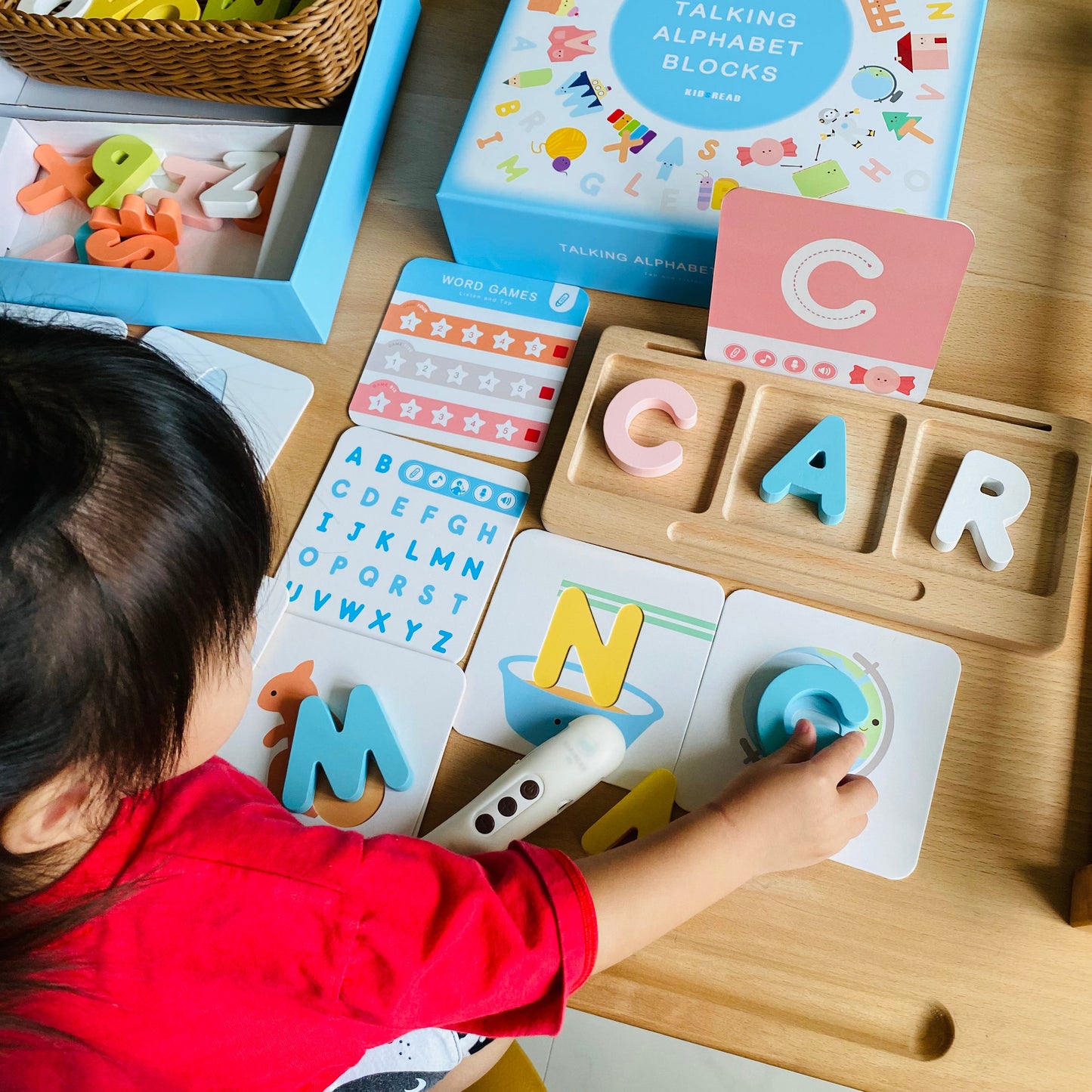 KidsRead 基礎點讀英文字母學習系列 大套組 (有聲積木 加 Phonics cards)