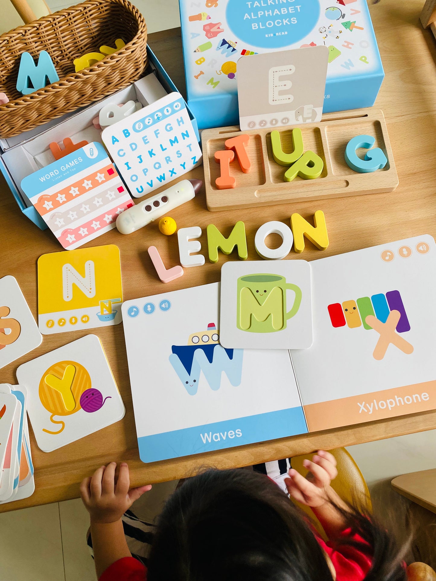 KidsRead 基礎點讀英文字母學習系列 大套組 (有聲積木 加 Phonics cards)