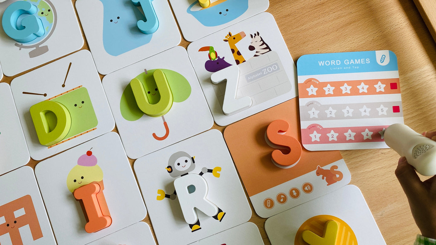 KidsRead 基礎點讀英文字母學習系列 大套組 (有聲積木 加 Phonics cards)