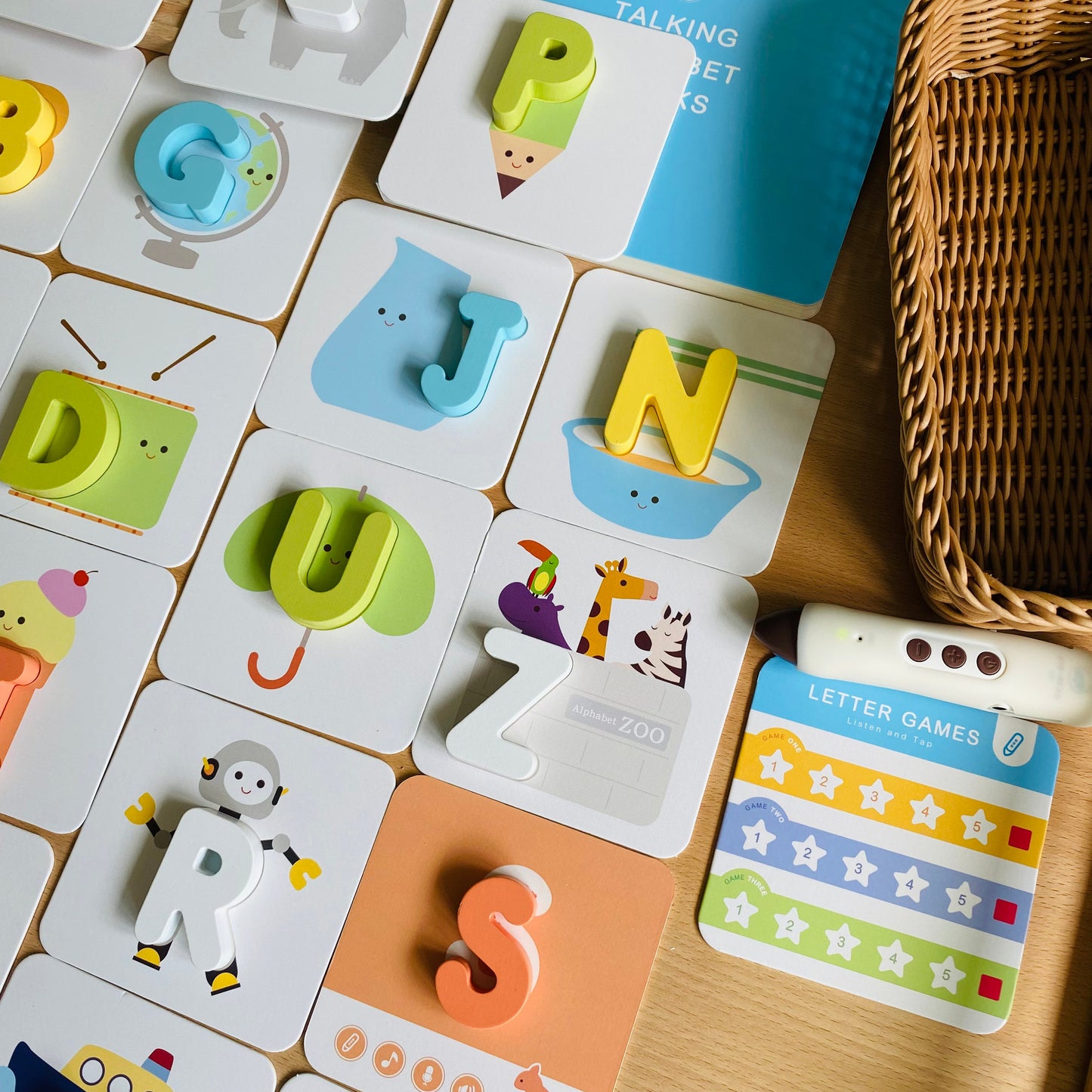 KidsRead 基礎點讀英文字母學習系列 大套組 (有聲積木 加 Phonics cards)