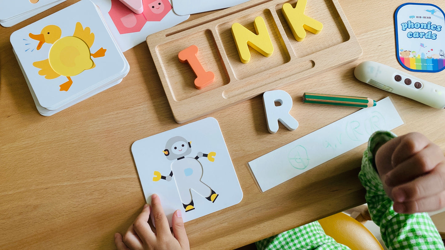 KidsRead 基礎點讀英文字母學習系列 大套組 (有聲積木 加 Phonics cards)