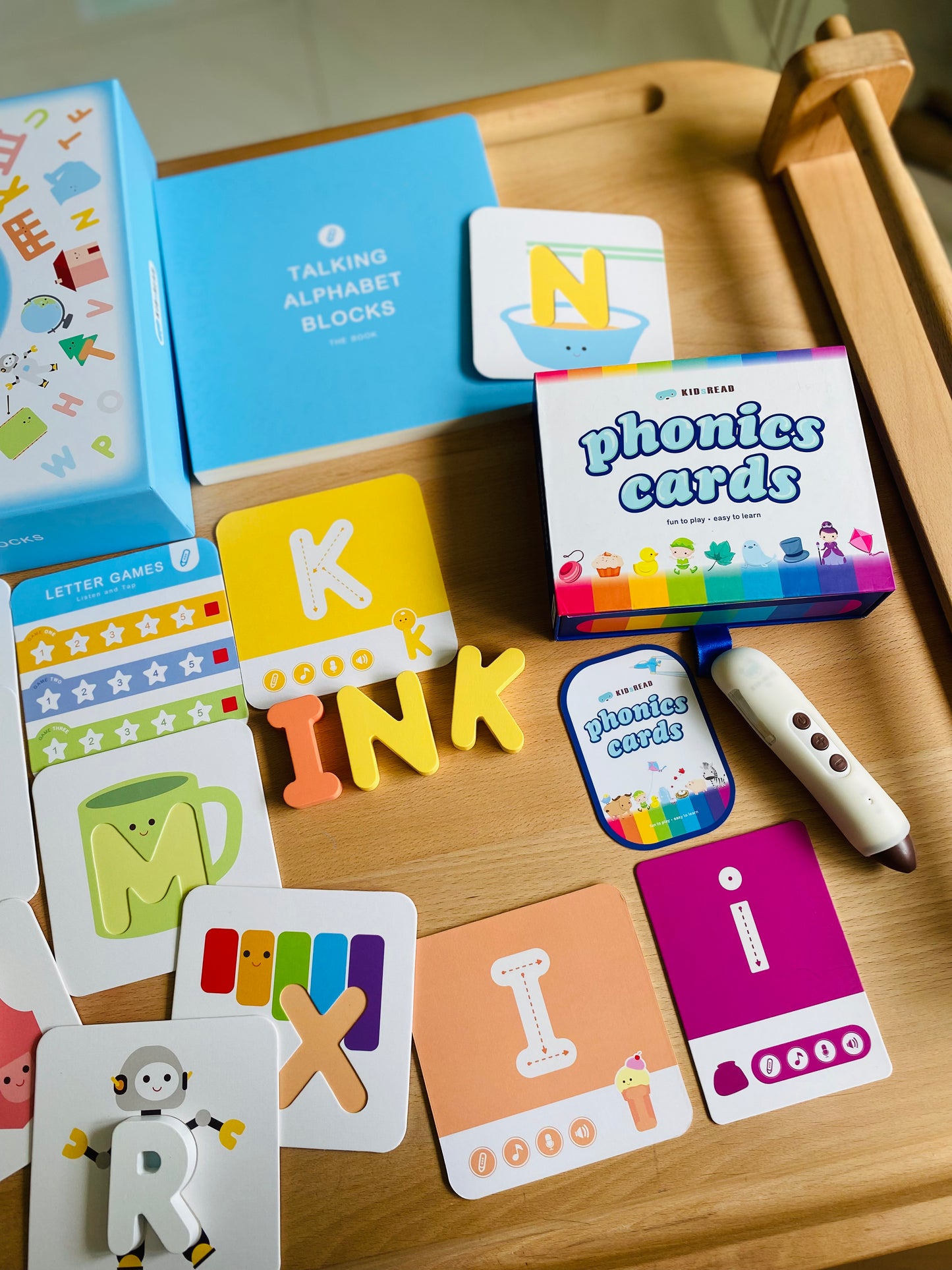 KidsRead 基礎點讀英文字母學習系列 大套組 (有聲積木 加 Phonics cards)