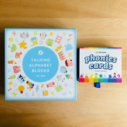 KidsRead 基礎點讀英文字母學習系列 大套組 (有聲積木 加 Phonics cards)