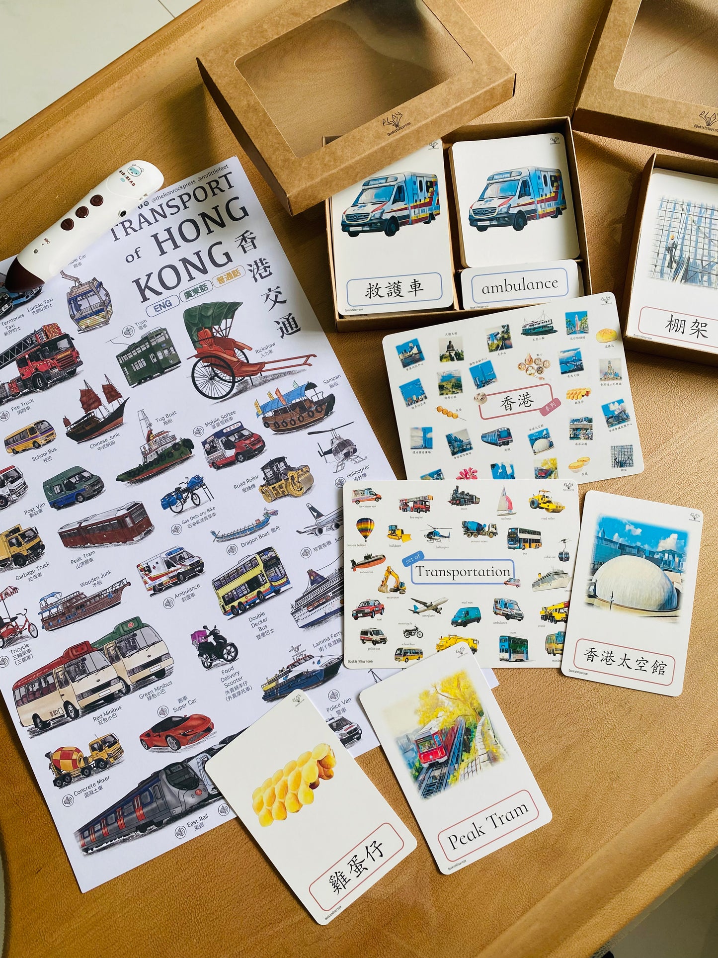 幼兒認知三部卡 (香港主題中英對照四盒套裝) Full Set of 3 Part Cards