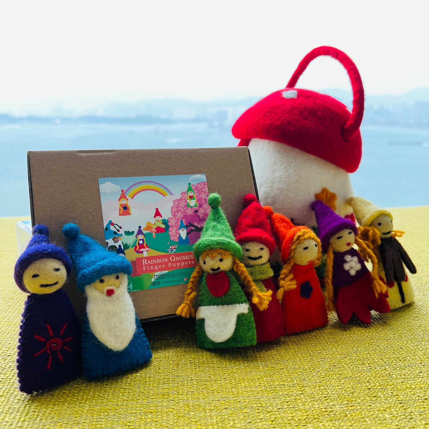 Rainbow colour Gnomes Finger Puppet 彩虹色精靈羊毛氈玩具