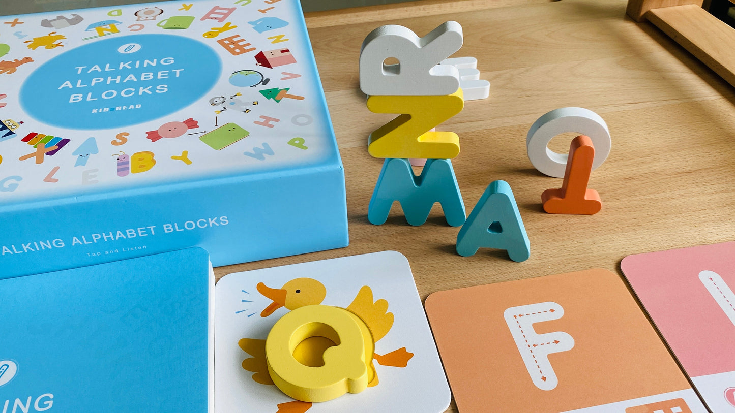 KidsRead 基礎點讀英文字母學習系列 大套組 (有聲積木 加 Phonics cards)