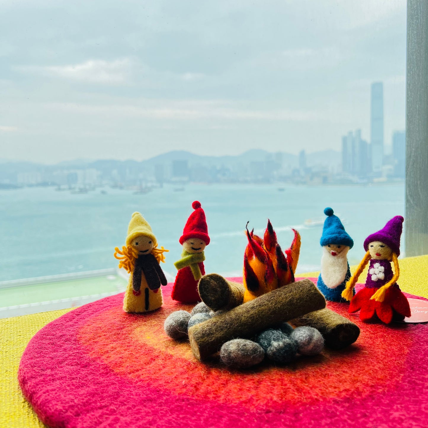 Rainbow colour Gnomes Finger Puppet 彩虹色精靈羊毛氈玩具