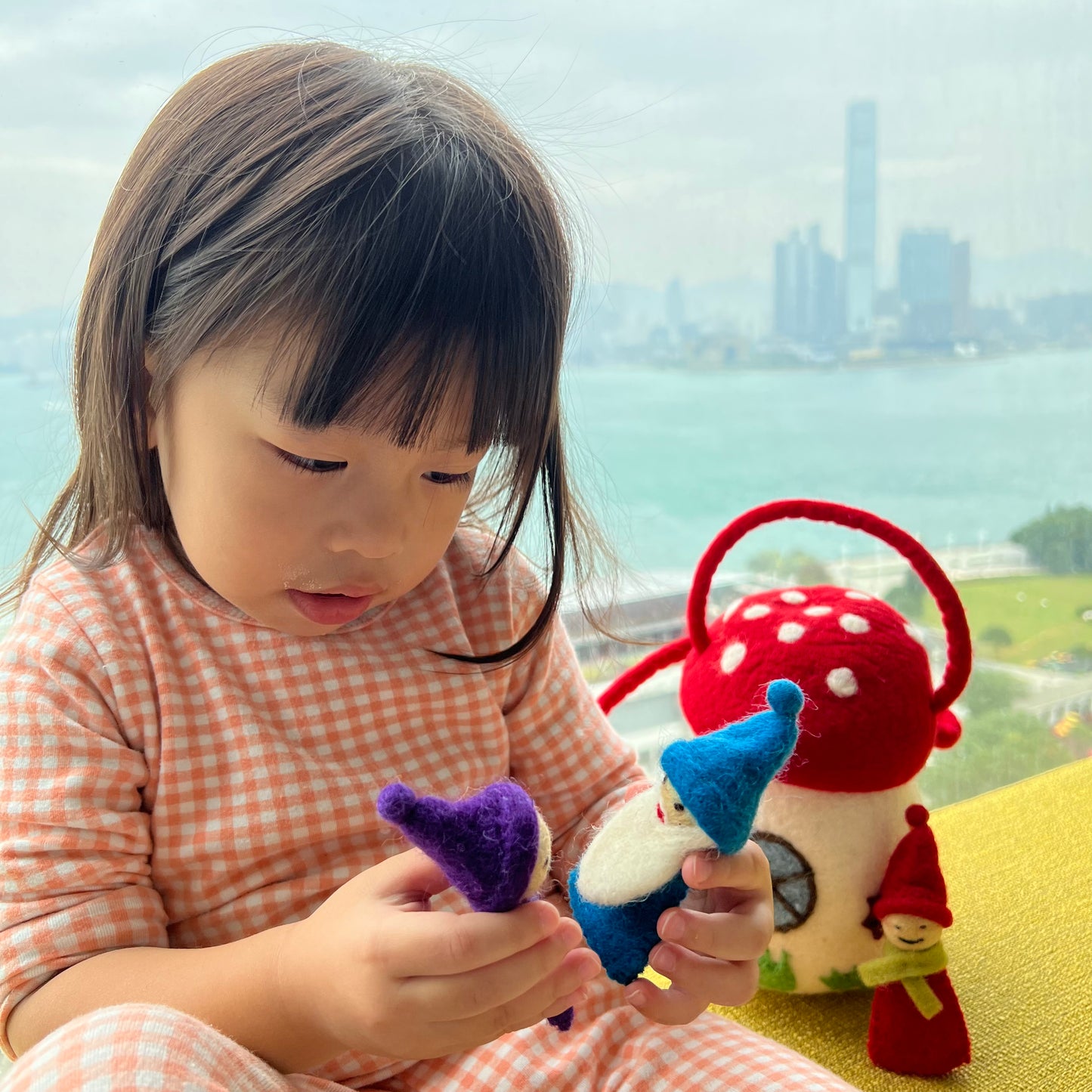 Rainbow colour Gnomes Finger Puppet 彩虹色精靈羊毛氈玩具