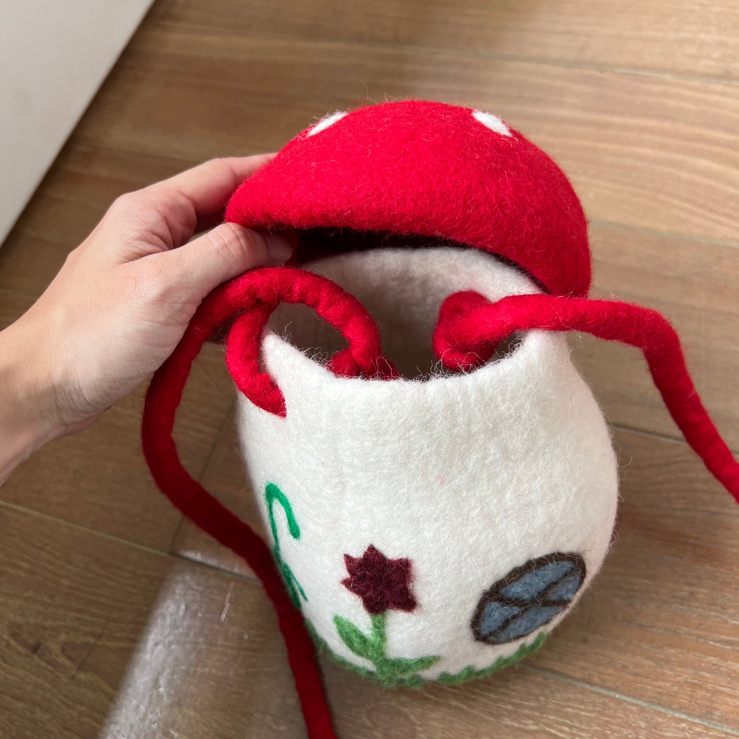 Felt Mushroom Toadstool Bag 羊毛氈玩具蘑菇 (可調校長度)