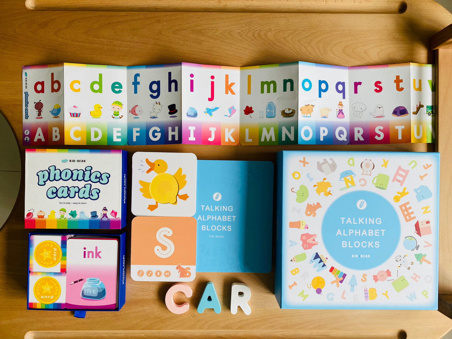 KidsRead 基礎點讀英文字母學習系列 大套組 (有聲積木 加 Phonics cards)