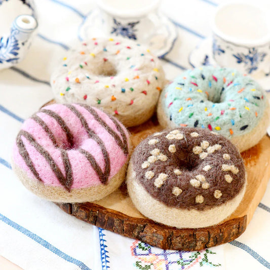 Felt Donuts 彩色冬甩甜甜圈羊毛氈玩具 (set of 4)
