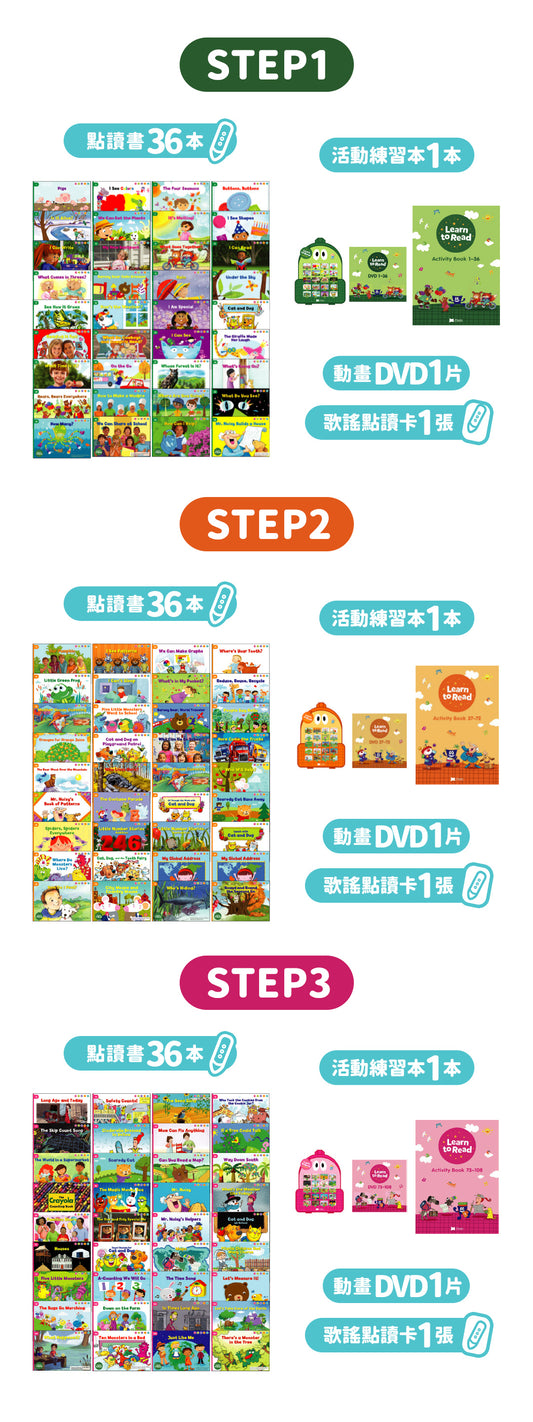 Learn to Read 分階點讀英文讀本 Step 1-3