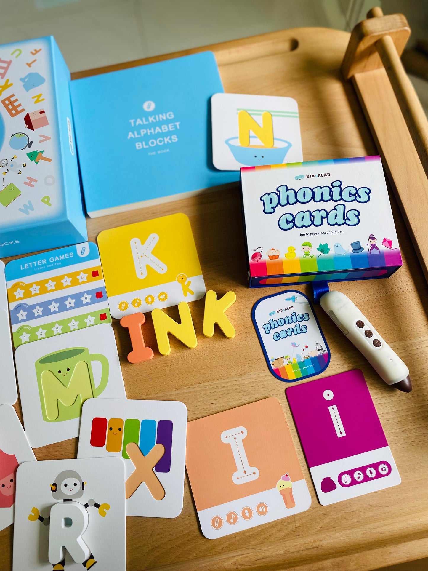 KidsRead 基礎點讀英文字母學習系列 大套組 （有聲積木 加 Phonics cards）