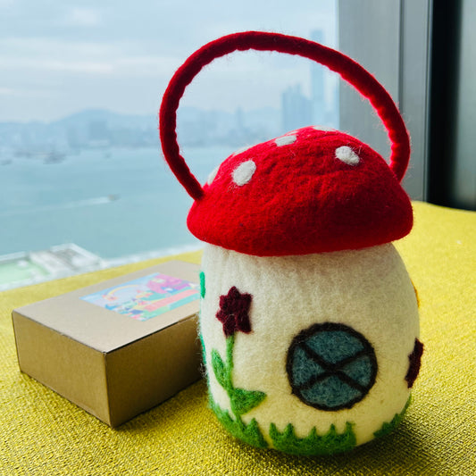 Felt Mushroom Toadstool Bag 羊毛氈玩具蘑菇 (可調校長度)