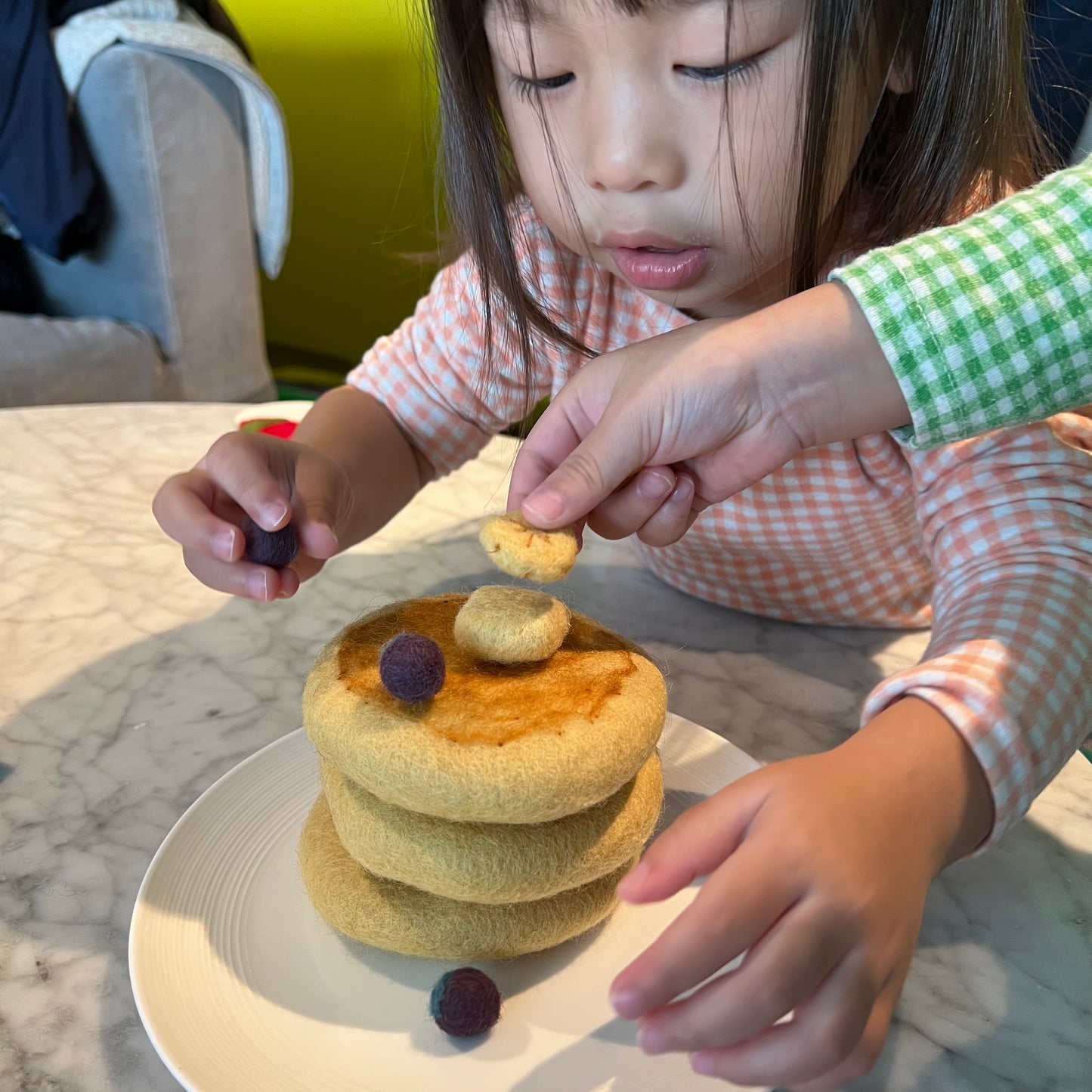 Felt pancake stack play food set