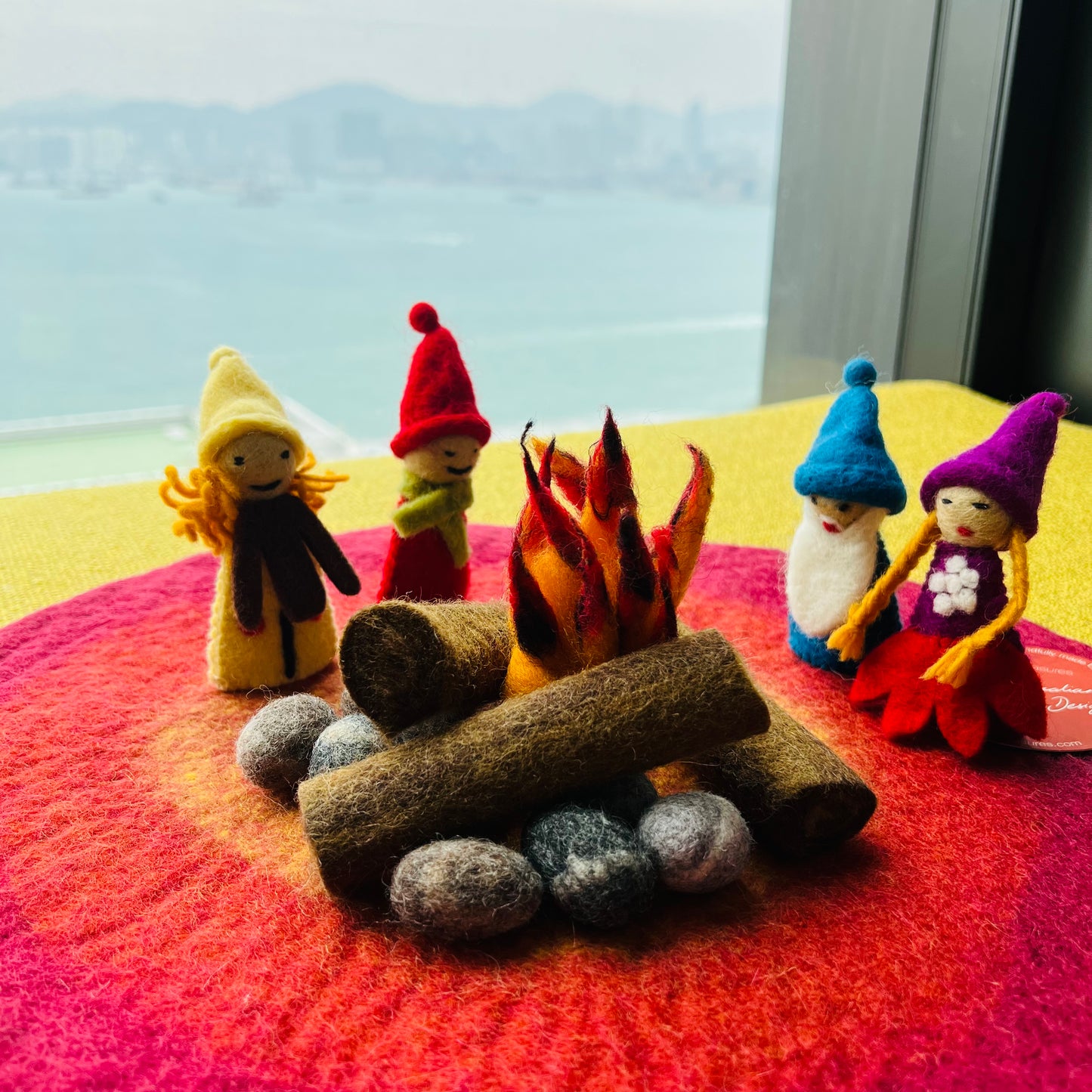 Rainbow colour Gnomes Finger Puppet 彩虹色精靈羊毛氈玩具