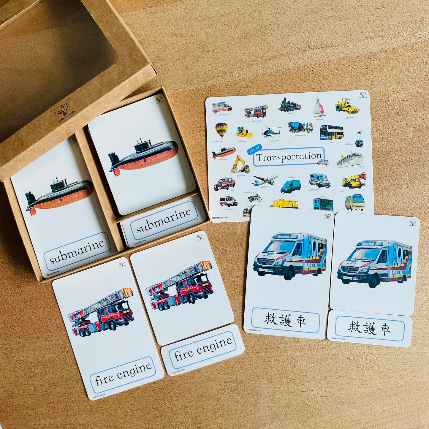 幼兒認知三部卡 （交通工具主題） 3 Part Cards (Transportation)