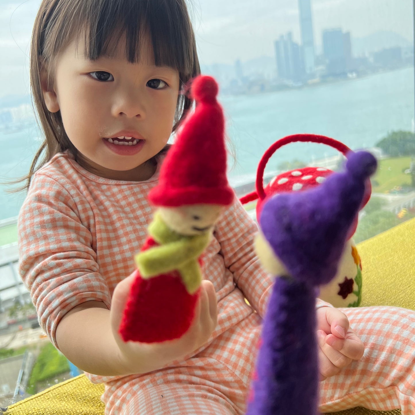 Rainbow colour Gnomes Finger Puppet 彩虹色精靈羊毛氈玩具