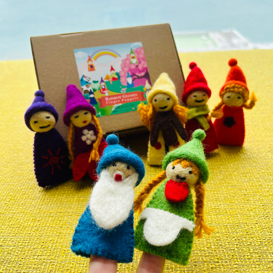 Rainbow colour Gnomes Finger Puppet 彩虹色精靈羊毛氈玩具