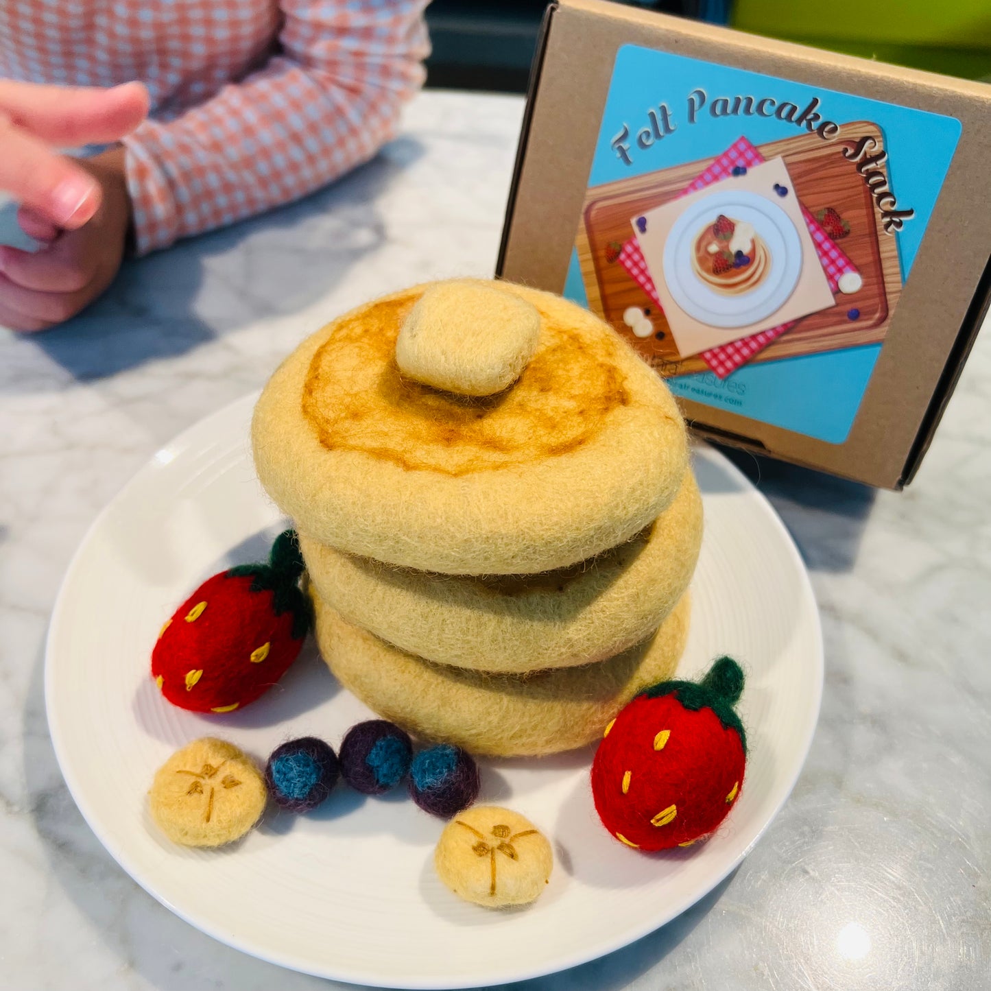 Felt pancake stack play food set